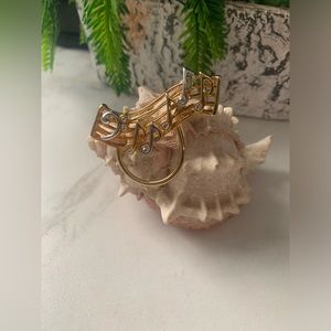 Vintage Bass clef scarf pin/brooch silver/gold tone.